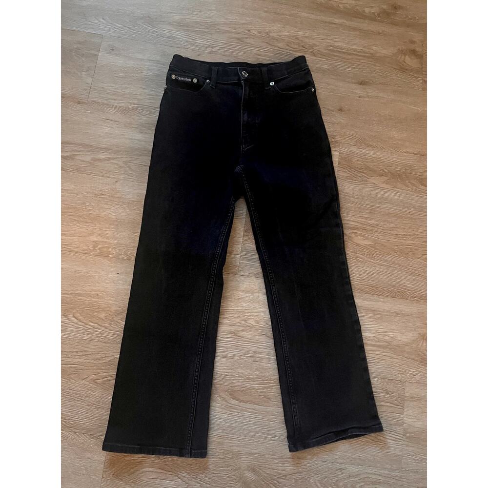 Calvin Klein High Rise Bootcut Jeans Womens 26 Black Classic Fit Denim